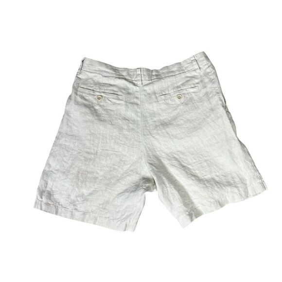 Vintage Banana Republic Shorts Size 34 Tan 100% Linen Y2K Preppy Classic Relaxed - Picture 2 of 7